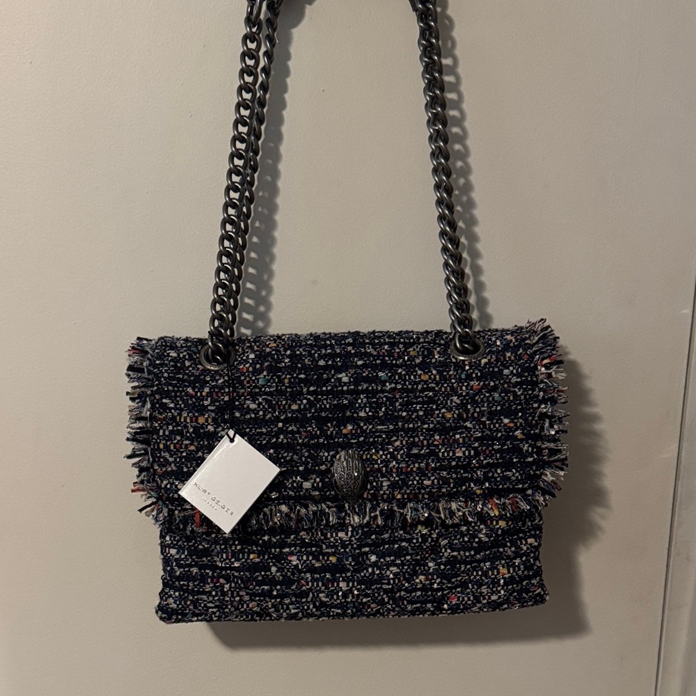 Kurt Geiger Black Tweed Shoulder Bag